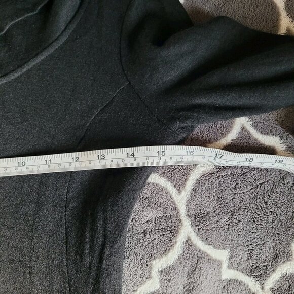 Ann Taylor Wool Blend Knit Sweater Dress Size 8 Black Cowl Neck Zip Thermal - Picture 5 of 7